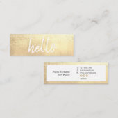 エレガントな金ゴールドのこんにちはEventPlannerの小型名刺 スキニー名刺 (正面/裏面)