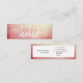 エレガントな金ゴールドのこんにちはEventPlannerの小型名刺 スキニー名刺 (正面/裏面)