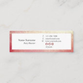 エレガントな金ゴールドのこんにちはEventPlannerの小型名刺 スキニー名刺 (裏面)