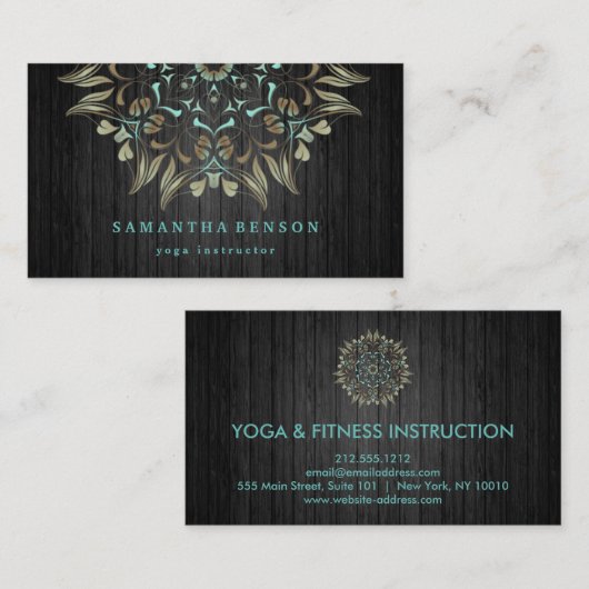 エレガントな金ゴールドのはすロゴのヨガの黙想の健康 名刺 (正面/裏面)