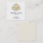 エレガントな金ゴールドのはす スクエア名刺 (正面/裏面)