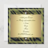 エレガントな金ゴールドのオリーブ色の絹またはサテンの招待状Te 招待状 (裏面)