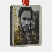 エレガントな金ゴールドのクリスマスツリーのカスタムの写真 メタルオーナメント (右)