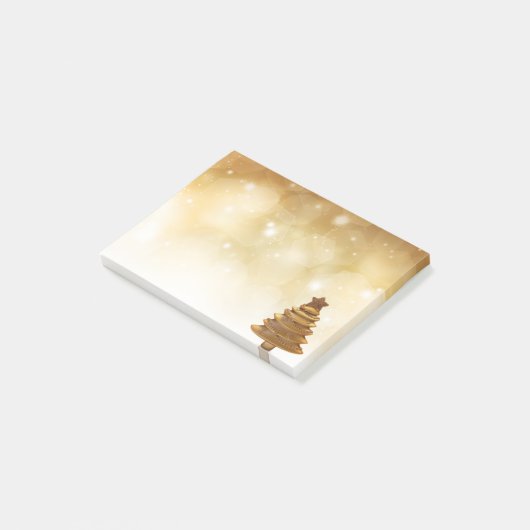 エレガントな金ゴールドのクリスマスツリー ポストイット (アングル)