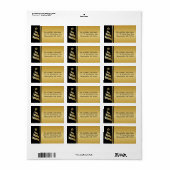 エレガントな金ゴールドのクリスマスツリー ラベル (フルシート)