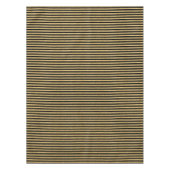 エレガントな金ゴールドのグリッターおよび黒のストライプなパターン テーブルクロス (正面)