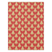 エレガントな金ゴールドのグリッターのクリスマスツリーパターン赤 テーブルクロス (正面)