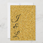 エレガントな金ゴールドのグリッターのパーティーの結婚式招待状 案内状 (裏面)