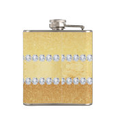 エレガントな金ゴールドのグリッターのホイルおよびダイヤモンド フラスク (裏面)