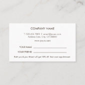 エレガントな金ゴールドのグリッターの円のアクセントの黒の紹介 名刺 (裏面)