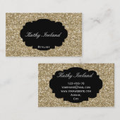 エレガントな金ゴールドのグリッターの名刺 名刺 (正面/裏面)