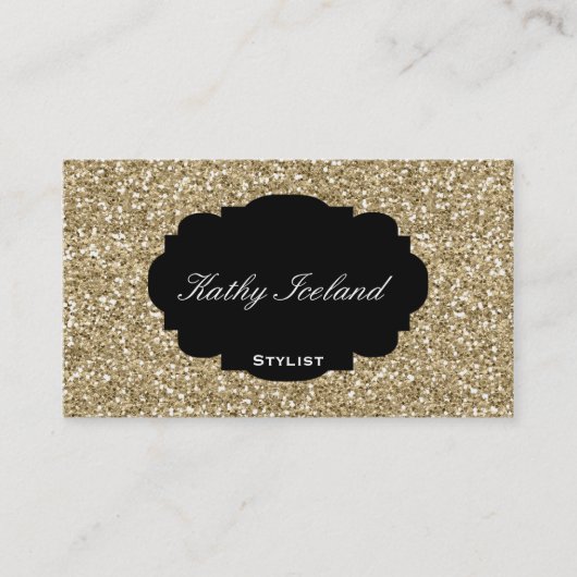 エレガントな金ゴールドのグリッターの名刺 名刺 (正面)