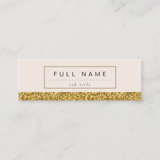 エレガントな金ゴールドのグリッターの小型名刺 スキニー名刺 (正面)
