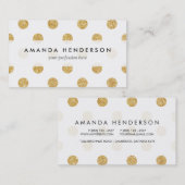 エレガントな金ゴールドのグリッターの水玉模様パターン 名刺 (正面/裏面)