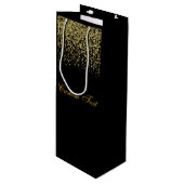 エレガントな金ゴールドのグリッターの紙吹雪の結婚式 ワインギフトバッグ (正面アングル)