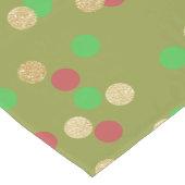 エレガントな金ゴールドのグリッターの赤い緑のクリスマスの紙吹雪 ショートテーブルランナー (コーナー)