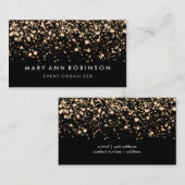 エレガントな金ゴールドのグリッターの輝きのイベントのオルガナイザー 名刺 (正面/裏面)