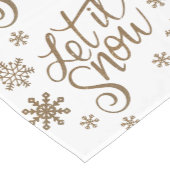 エレガントな金ゴールドのグリッターはそれが雪片文字の雪が降るようにしました ショートテーブルランナー (コーナー)