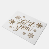 エレガントな金ゴールドのグリッターはそれが雪片文字の雪が降るようにしました ドアマット (アングル)