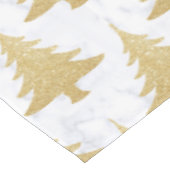 エレガントな金ゴールドのグリッター及び白い大理石のクリスマスツリー テーブルクロス (アングル)