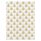 エレガントな金ゴールドのグリッター及び白い大理石のクリスマスツリー テーブルクロス (正面)