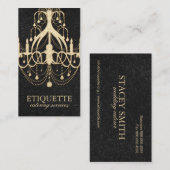 エレガントな金ゴールドのシャンデリアの名刺 名刺 (正面/裏面)