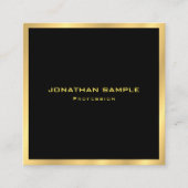 エレガントな金ゴールドのシンプルで明白でモダンなプロフェッショナル スクエア名刺 (正面)