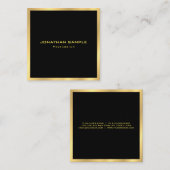 エレガントな金ゴールドのシンプルで明白でモダンなプロフェッショナル スクエア名刺 (正面/裏面)