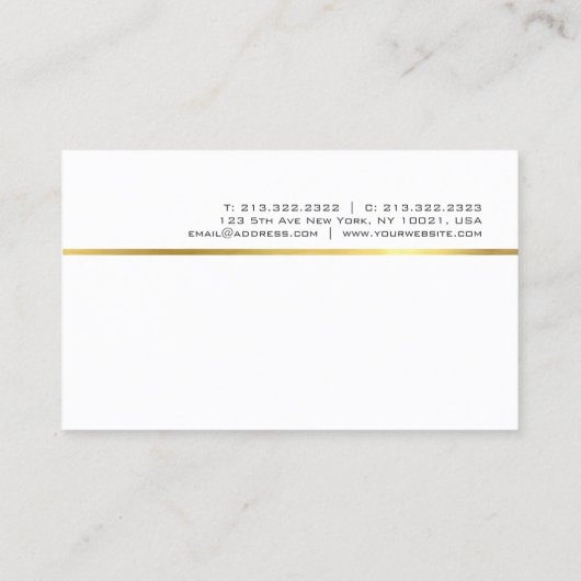 エレガントな金ゴールドのストライプのデザインの専門のシックな平野 名刺 (裏面)