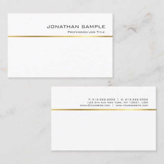 エレガントな金ゴールドのストライプのデザインの専門のシックな平野 名刺 (正面/裏面)