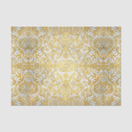 エレガントな金ゴールドのダマスク織パターン 薄葉紙
