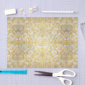 エレガントな金ゴールドのダマスク織パターン 薄葉紙 (クラフト)