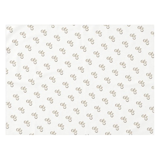 エレガントな金ゴールドのバイクパターン自転車のサイクリングのサイクリスト テーブルクロス (正面(横))