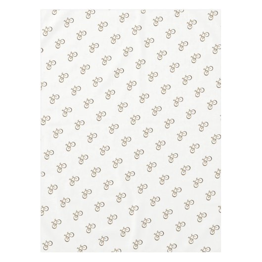 エレガントな金ゴールドのバイクパターン自転車のサイクリングのサイクリスト テーブルクロス (正面)