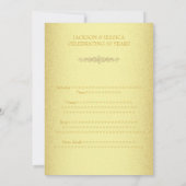 エレガントな金ゴールドのバラ第50の記念パーティー 招待状 (裏面)