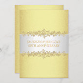 エレガントな金ゴールドのバラ第50の記念パーティー 招待状 (正面/裏面)