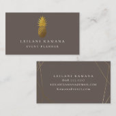 エレガントな金ゴールドのパイナップル花こう岩ブラウン 名刺 (正面/裏面)