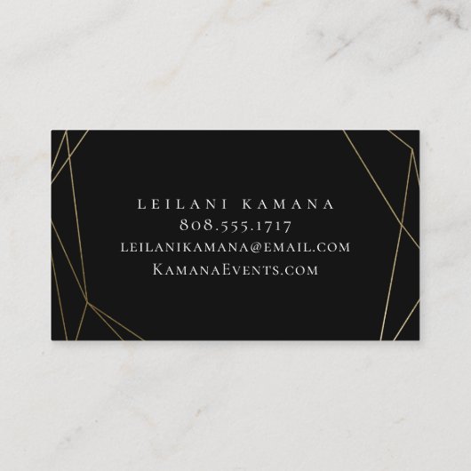 エレガントな金ゴールドのパイナップル 名刺 (裏面)