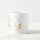 エレガントな金ゴールドのパーソナライズな結婚式|のマグ コーヒーマグカップ (正面左)