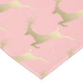 エレガントな金ゴールドのピンクのクリスマスのトナカイパターン テーブルクロス (アングル)