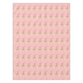 エレガントな金ゴールドのピンクのクリスマスのトナカイパターン テーブルクロス (正面)