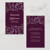 エレガントな金ゴールドのベビーの呼吸プラムヴィンテージ 名刺 (正面/裏面)