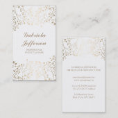 エレガントな金ゴールドのベビーの呼吸白いヴィンテージ 名刺 (正面/裏面)