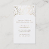 エレガントな金ゴールドのベビーの呼吸白いヴィンテージ 名刺 (裏面)