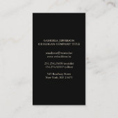 エレガントな金ゴールドのベビーの呼吸黒のスタイル 名刺 (裏面)