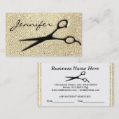 エレガントな金ゴールドのモダンな美容師のアポイントメント 予約カード (正面/裏面)