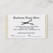 エレガントな金ゴールドのモダンな美容師のアポイントメント 予約カード (裏面)