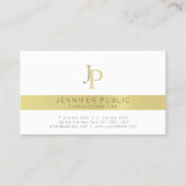 エレガントな金ゴールドのモノグラムの専門のモダンな白 名刺 (正面)