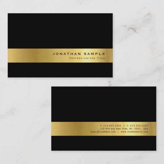 エレガントな金ゴールドの一見の署名の紫外線無光沢の贅沢 名刺 (正面/裏面)