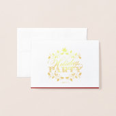 エレガントな金ゴールドの企業のな休日のパーティの招待状 箔カード (封筒付き正面)